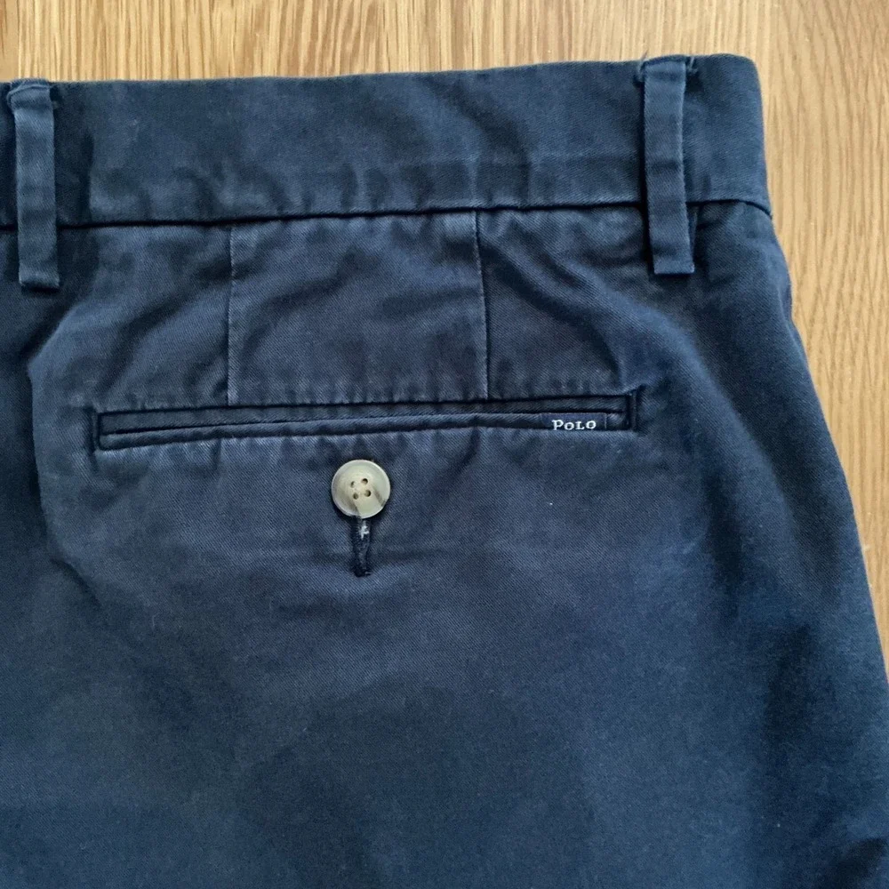 Polo Ralph Lauren Stretch Straight‎ Fit Chinos 36x30 Navy Blue Cotton Pants